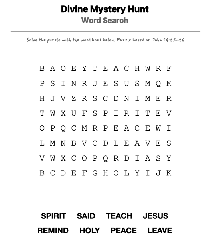 He Can Hear You Now word-search